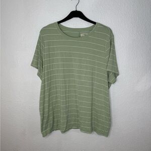 Magellan Woman’s Outdoors Olive Striped Tee Size 2X